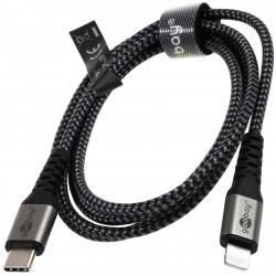 Lade- und Synchronisationskabel USB Cfür Apple iPhone/iPad (schwarz, grau), 1 m originál