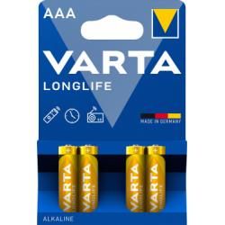 Varta Batterien AAA LR03 alkalická Micro Longlife 1,5V 4ks balení originál