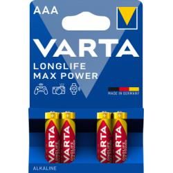 Varta Batterien AAA LR03 alkalická Micro Longlife Max Power 1,5V 4ks balení originál